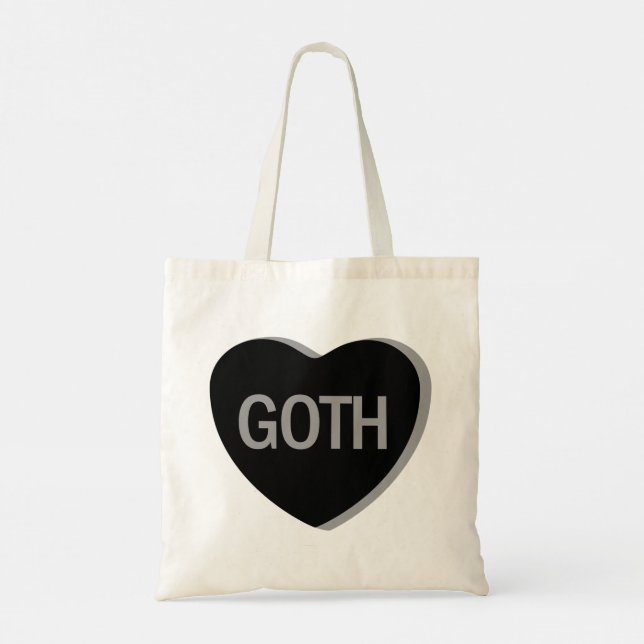 Bolso De Tela Corazón de Caramelo - Goth (Reverso)