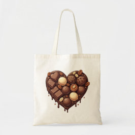 Bolso De Tela Corazón de chocolate