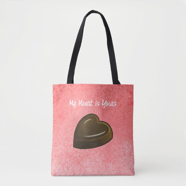 Bolso De Tela Corazón de Chocolate Día de San Valentín (Anverso)