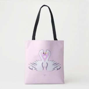 Bolso De Tela Corazón de cisne doble romántico amor rosa por tod