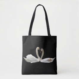 Bolso De Tela Corazón de cisne - tote negro