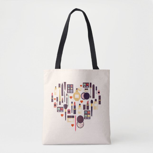 Bolso De Tela Corazón de Comestics (Anverso)