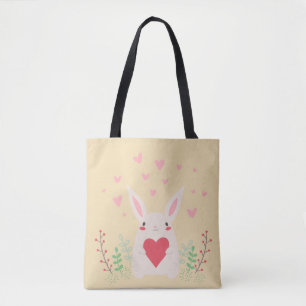 Bolso De Tela Corazón de conejo lindo San Valentín