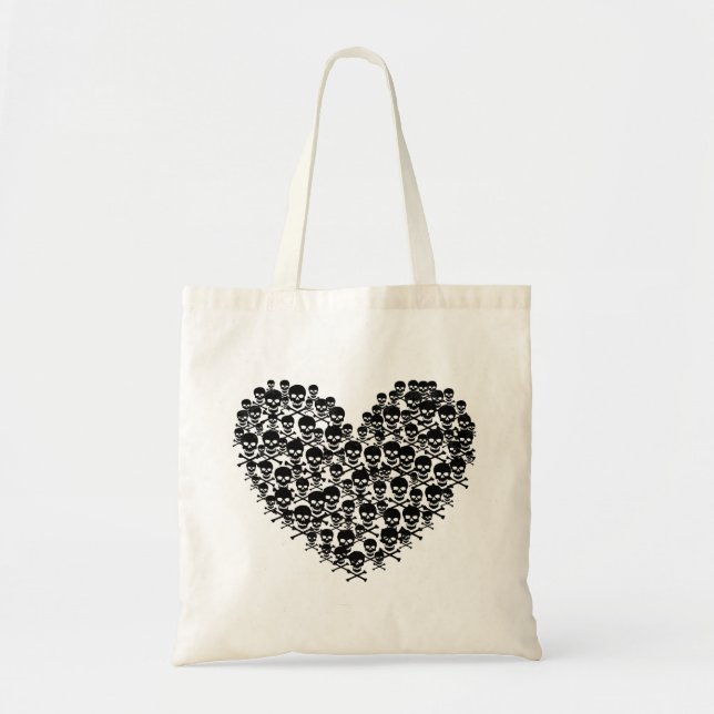 Bolso De Tela Corazón de cráneo (Frente)