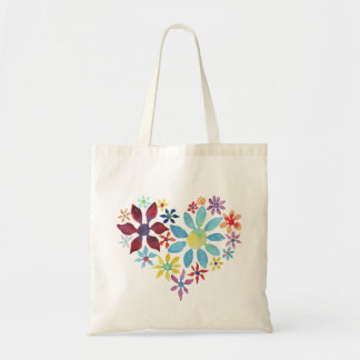 Bolso De Tela Corazón de flores