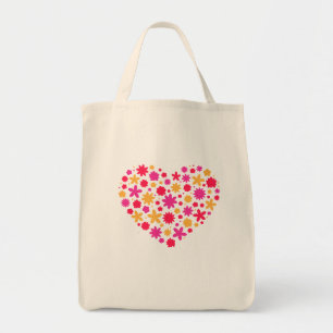 Bolso De Tela Corazón de flores - Encantador regalo para los ama