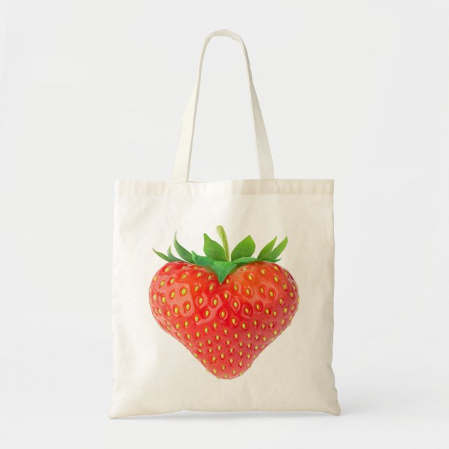 Bolso De Tela Corazón de fresa (Frente)