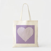 Corazón de garabato blanco sobre fondo púrpura