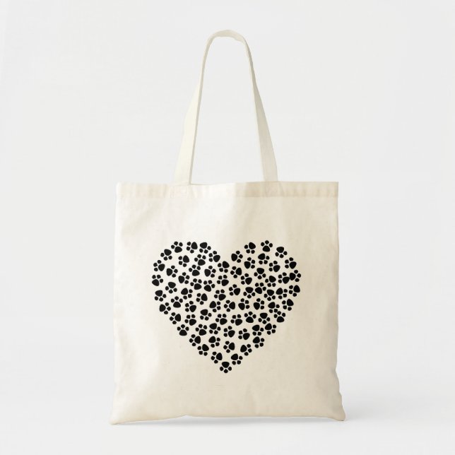 Bolso De Tela Corazón de huella de tracción (Frente)
