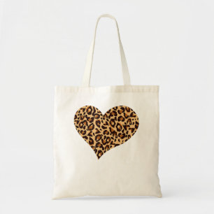 Bolso De Tela Corazón de impresión de leopardo de cheta lindo 