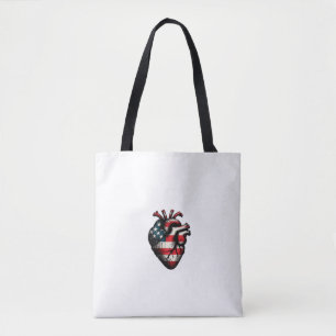 Bolso De Tela Corazón de la bandera de los Estados Unidos - 4 de
