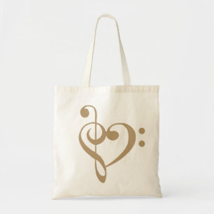 Bolso De Tela Corazón de la música: Corazón de la manta de la lu