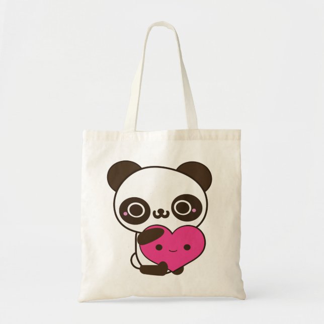 Bolso De Tela Corazón de la panda (Frente)