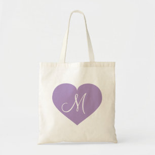 Bolso De Tela Corazón de lavanda monograma