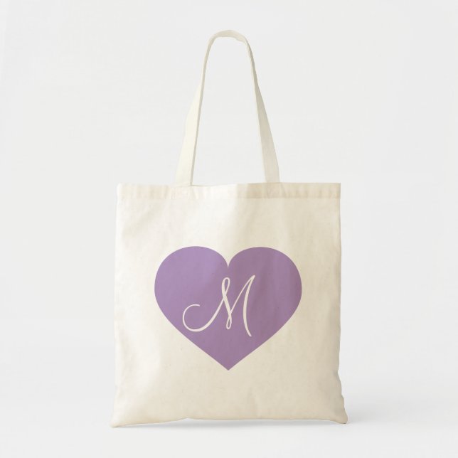 Bolso De Tela Corazón de lavanda monograma (Frente)
