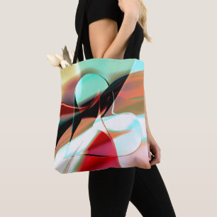 Bolso De Tela corazón de líneas cristalinas mezcladas en curva a