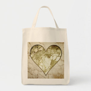 Bolso De Tela Corazón de Marcado Rústico