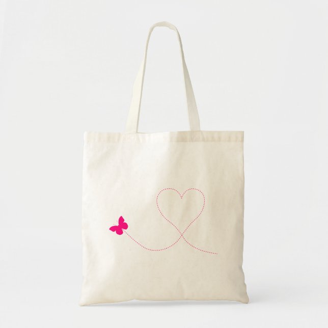 Bolso De Tela Corazón de mariposa (Frente)