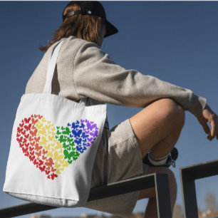 Bolso De Tela Corazón de mariposa de orgullo- Colores de bandera