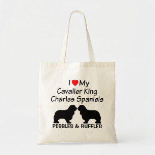 Bolso De Tela Corazón de mis dos Cavalier Rey Charles Spaniel Pe