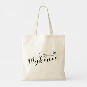 Bolso De Tela Corazón de Mykonos, Grecia