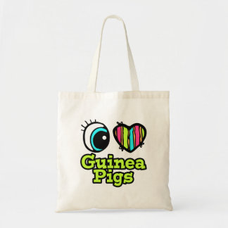 Bolso De Tela Corazón de ojos brillante amo a los cerdos de Guin