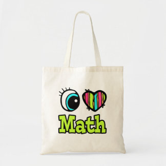 Bolso De Tela Corazón de ojos brillante me encantan las matemáti
