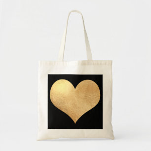 Bolso De Tela Corazón de oro falso foil/Color de fondo DIY