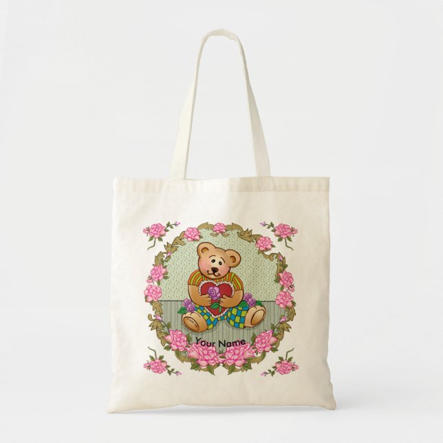 Bolso De Tela Corazón de Osito   (Frente)