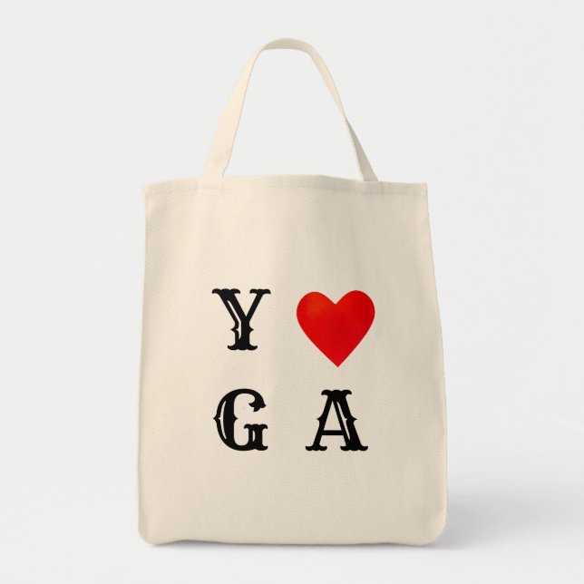 Bolso De Tela Corazón de Yoga Moderno (Frente)