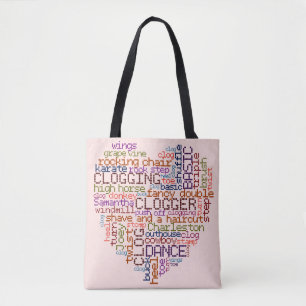 Bolso De Tela Corazón del arte de la palabra de Clogger de los