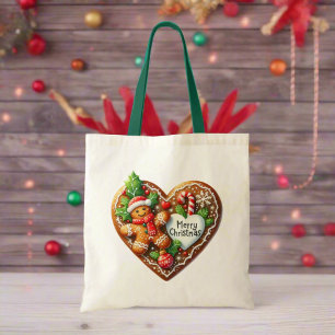 Bolso De Tela Corazón del hombre de pan de jengibre de navidad l