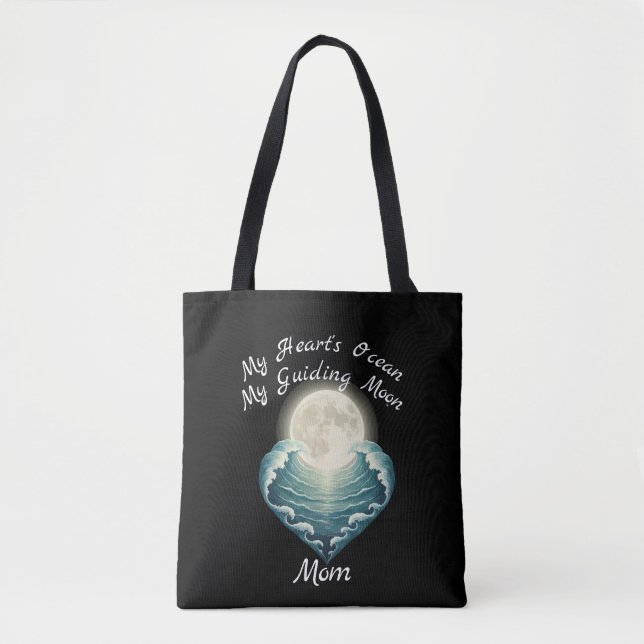 Bolso De Tela Corazón del Océano Guiando Luna Mamá (Anverso)