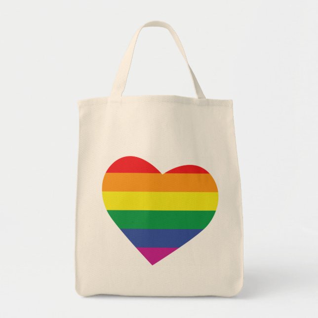 Bolso De Tela Corazón del Orgullo Gay (Frente)