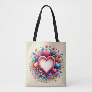 Bolso De Tela Corazón El día de San Valentín colorido