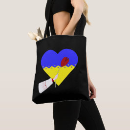 Bolso De Tela Corazón en el color de la bandera ucraniana