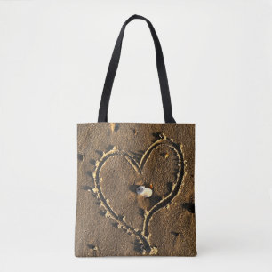 Bolso De Tela Corazón en el Tote