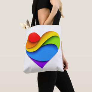 Bolso De Tela Corazón en forma de SlipperyJoe en capas de arcoír