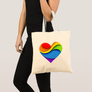 Bolso De Tela Corazón en forma de SlipperyJoe en capas de arcoír