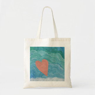 Bolso De Tela Corazón en olas del océano