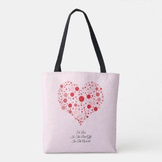 Bolso De Tela Corazón en puntos