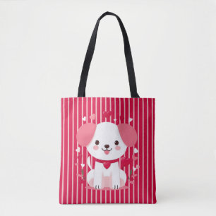 Bolso De Tela Corazón floral de San Valentín