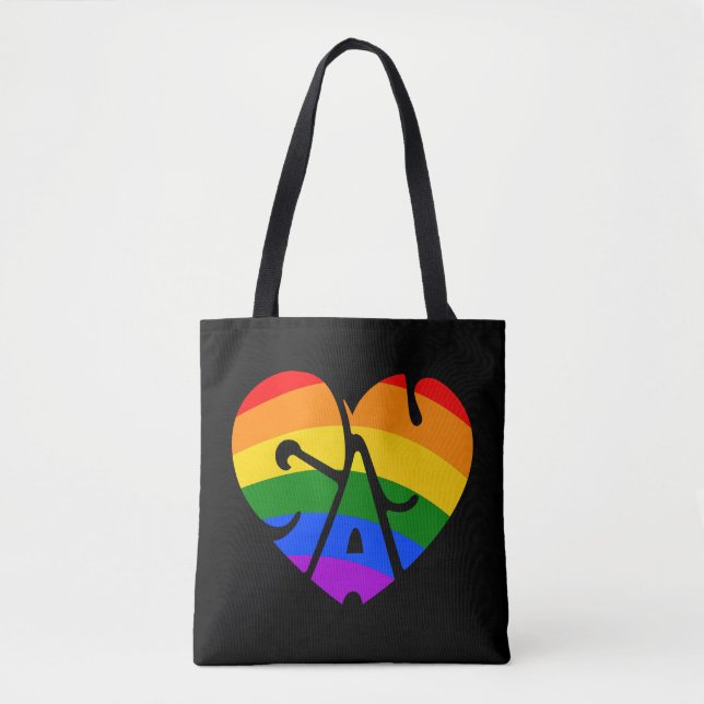 Bolso De Tela Corazón gay (Anverso)