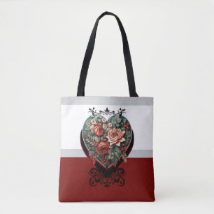 Bolso De Tela Corazón Gótico de San Valentín con Rosas Amor Pers