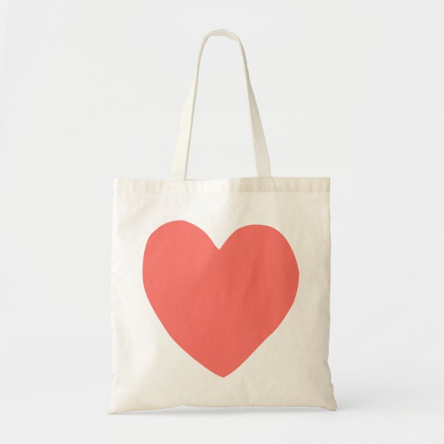Bolso De Tela corazón imperfecto (salmones) (Frente)