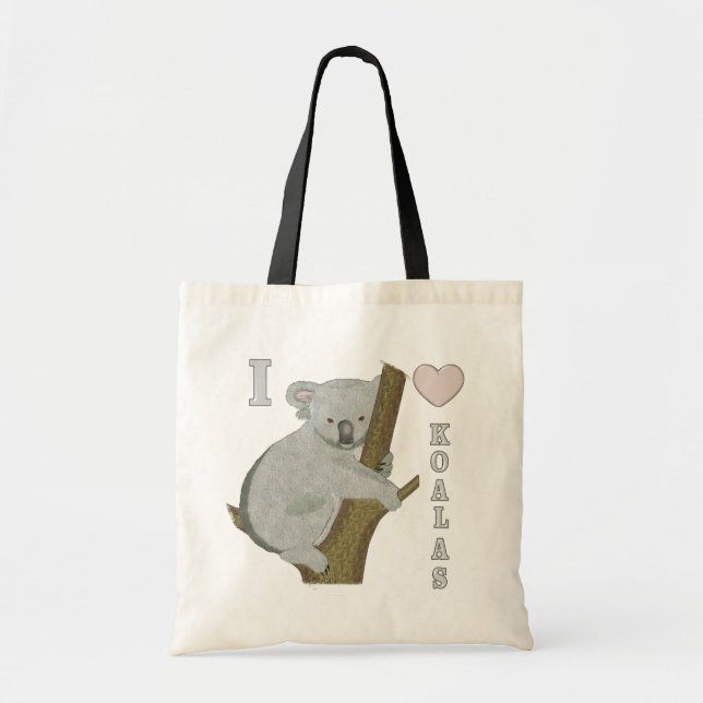 Bolso De Tela Corazón Koalas Animales difusos AUSTRALIA (Frente)