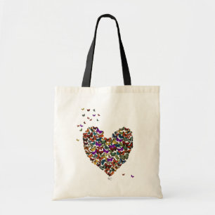 Bolso De Tela Corazón mariposa