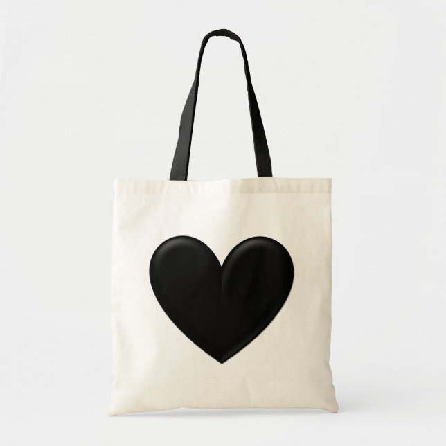 Bolso De Tela Corazón negro puffy (Frente)