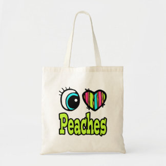Bolso De Tela Corazón Ojo Brillante Me Encantan Los Melocotones