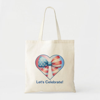 Bolso De Tela Corazón Patriótico